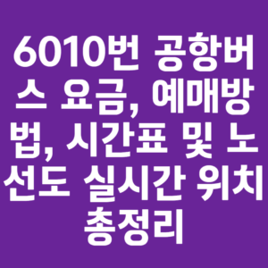 6010번 공항버스 요금, 예매방법, 시간표 및 노선도 실시간 위치 총정리