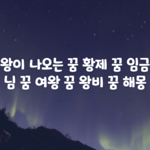 임금님 꿈 왕 꿈해몽 왕이 되는 꿈 최고 길몽 해몽 방법