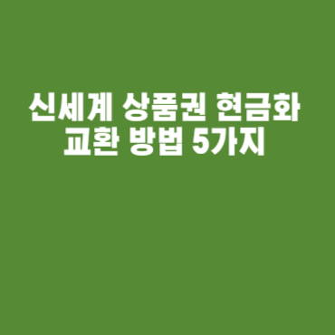 신세계 상품권 현금화 교환 방법 5가지