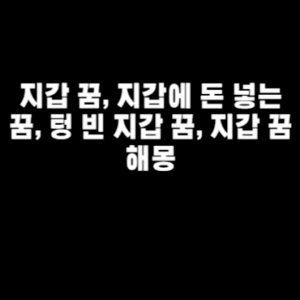 지갑 꿈, 지갑에 돈 넣는 꿈, 텅 빈 지갑 꿈, 지갑 꿈해몽