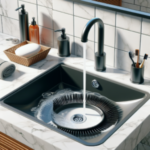 욕실 세면대 줄넘침 방지, 헤어캡 사용으로 간단 해결 욕실 세면대 줄넘침 방지, 헤어캡 사용으로 간단 해결